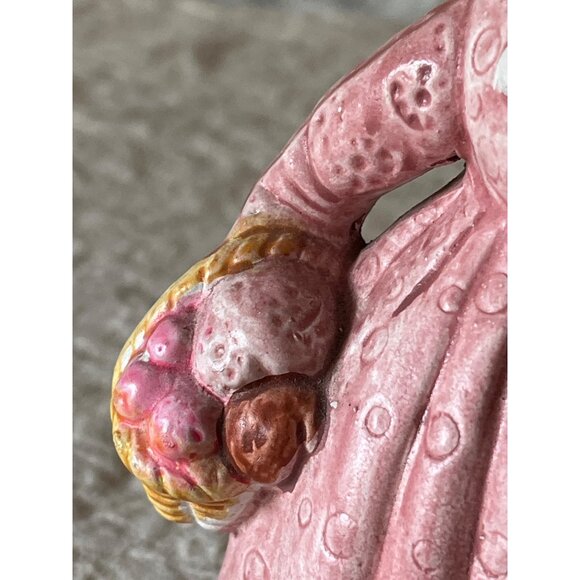 Mrs. Rabbit Piggybank Pink Dress & Bonnet Holding Basket Japan Beatrix Potter - Picture 9 of 16